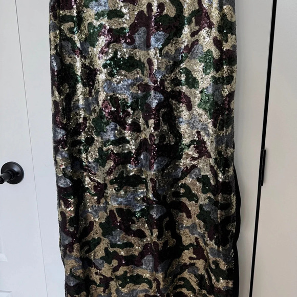 $1400 Chiara Boni La Petite Robe Scoop Neck Sequin Maxi Dress Gown Sz 10 - Picture 4 of 15